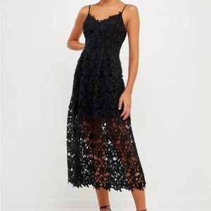 Endless Rose | Dresses | Nwt Endless Rose Lace Cami Midi Black Dress Sz M |  Poshmark